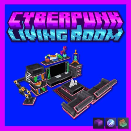 Cyberpunk Living Room Animated Furniture